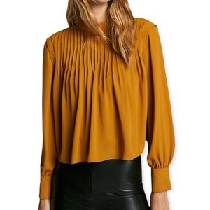 Aritzia Babaton pleated long sleeve blouse